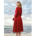 thumbnail image 5 of Cocktail Dresses for Women, Elegant Wedding Guest 3/4 Sleeves Formal Church Dress, Fall 2025, 5 of 13