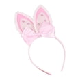thumbnail image 2 of Diadema con orejas de conejo y lazo rosa para Pascua, ideal para San Valentín. con diamantes de imitación, 2 of 8