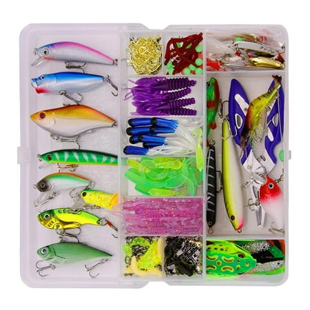 300x Fishing Tackles Set Lures Kit Jigs Mealworm Minnow Artificial Pliers