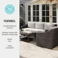 thumbnail image 6 of Martha Stewart Indoor-Outdoor Modular Patio Sofa in Brown Rattan Wicker with Tan All-Weather Cushions, 6 of 9