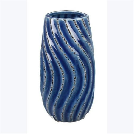 

Youngs 62031 Ceramic Blue Coastal Vase
