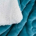 thumbnail image 5 of Lavish Home 61-83-FQ-B Full & Queen Floral Etched Fleece Blanket with Sherpa, Teal, 5 of 5