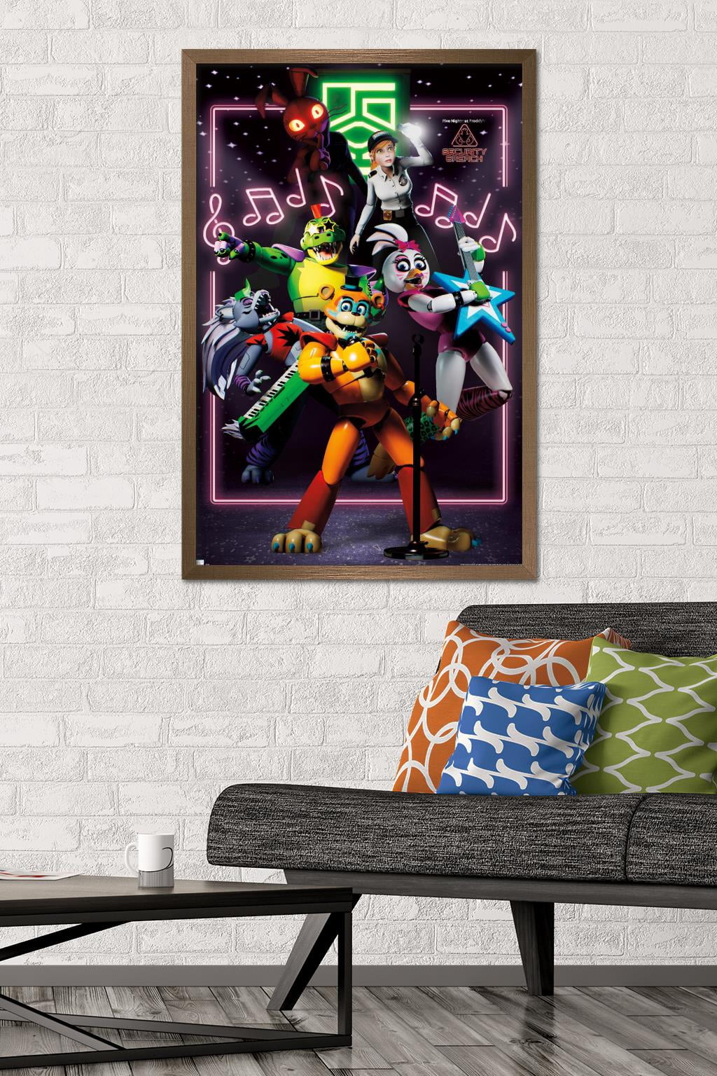 Five Nights at Freddy's: Security Breach - The Band Wall Poster, 22.375" x 34" Framed