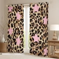 thumbnail image 2 of Feelyou Retro Cheetah Print Black Out Curtains, Stars Curtains Pack of 2 (42x63 Each), 2 of 6
