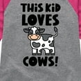 thumbnail image 3 of Instant Message - This Kid Loves Cows - Toddler & Youth Girls Raglan Graphic T-Shirt, 3 of 6