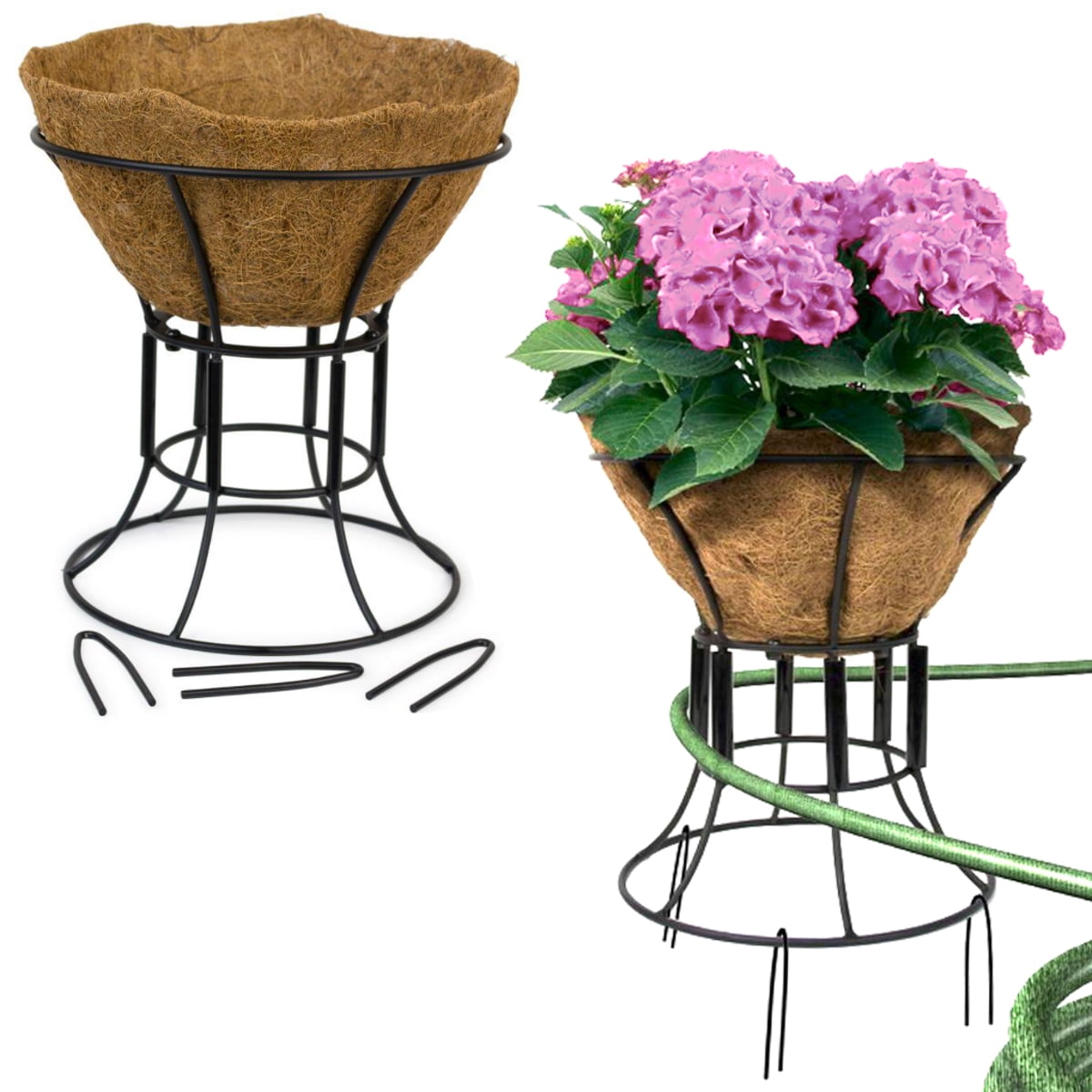 Plastec (2Pack) Coco Garden Plant Stand &amp; Hose Guide