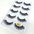 thumbnail image 1 of 5 Paires de Faux Cils Longs Épais 3D Noirs Réutilisables G801, 1 of 1