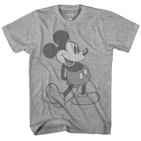 Disney Giant Mickey Mouse Disneyland World Tee Funny Humor Adult Mens Graphic T-Shirt, Heather Grey