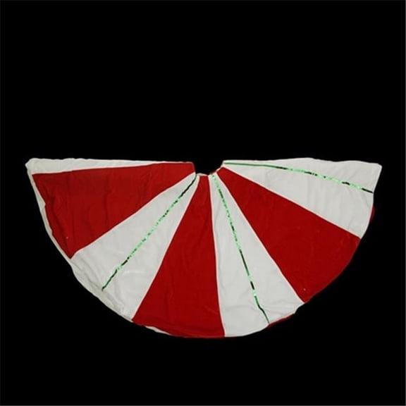 48 in. Velvet Sequin Stripe Peppermint Tree Skirt