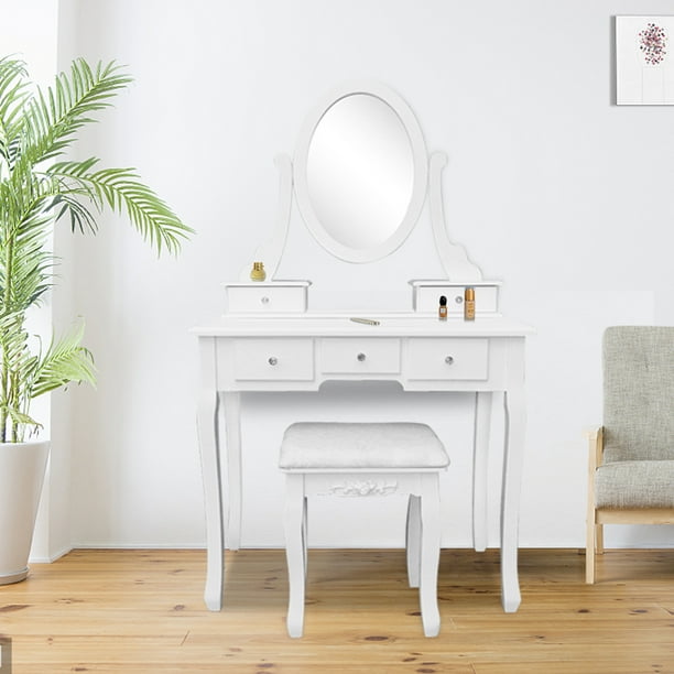 Bedroom Wood Vanity Sets, Vanity Tables with 360-Degree ...