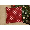 thumbnail image 3 of 17" X 17" Red And White Zippered 100% Cotton Polka Dots Throw Pillow Cover, 3 of 5
