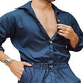 thumbnail image 4 of Combinaison Homme Couleur Unie Col Rabattu Manches Longues Combinaisons pour Garçons, 4 of 5