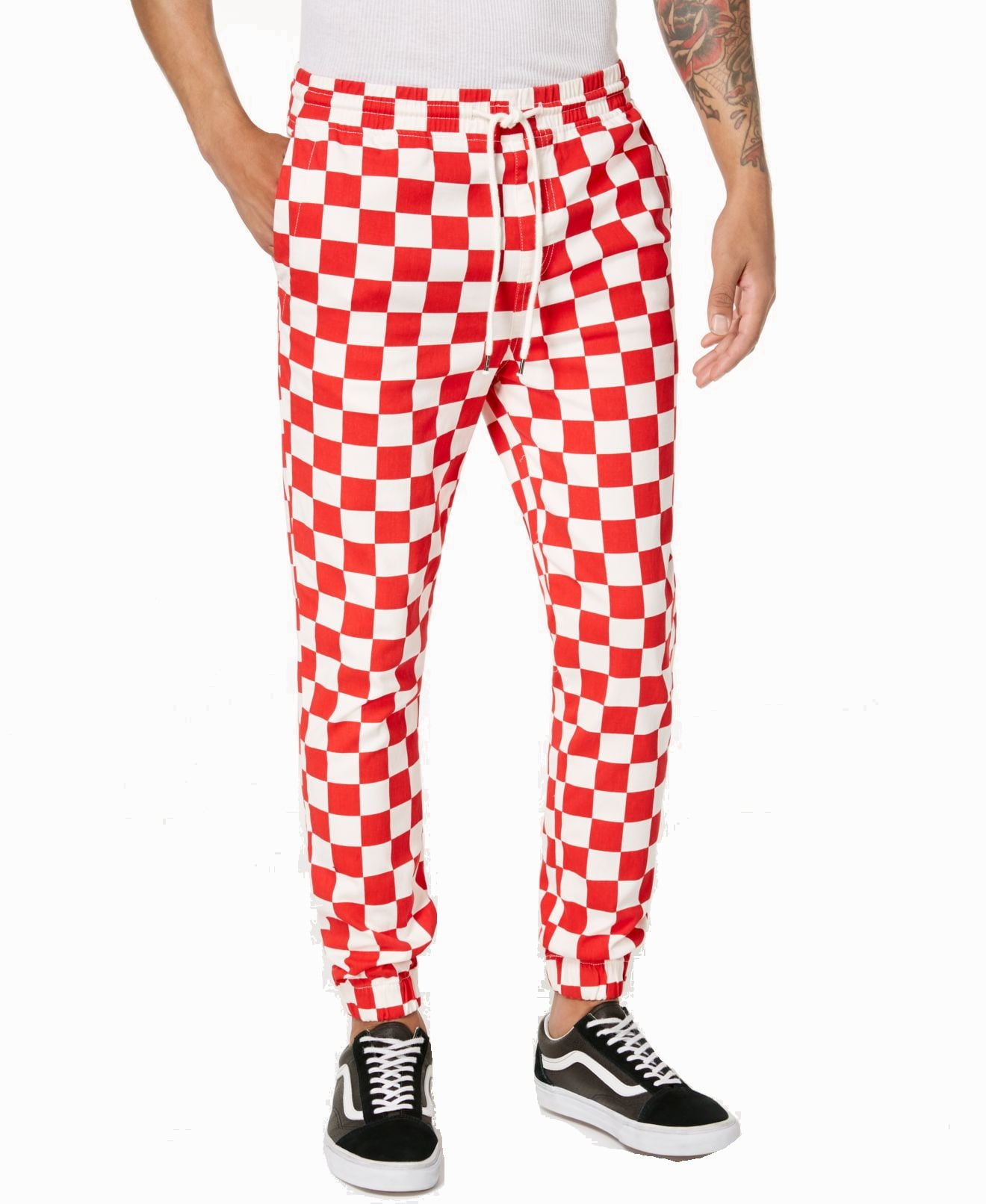 checkered joggers men