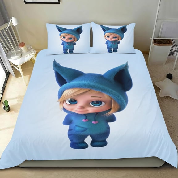 Bedding Set For Dave and AVA Comforter Cover Set Cute Duvet Cover Sets Super Soft Teens Bedding Set Kids Bedroom Gifts,1 Duvet Cover with 2 Pillowcases Twin 3 Piece
