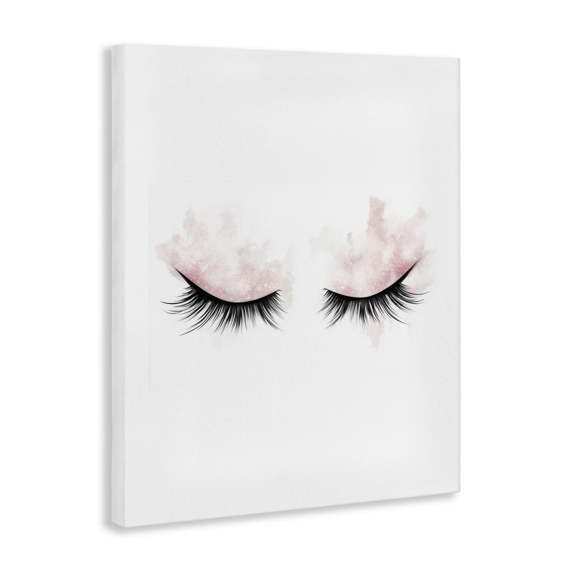 Pastel Pink Makeup & Lashes Canvas Wall Art, design by Christine Simpson Art