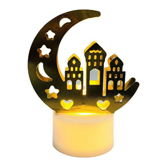 Eid Crafts Night Light - Islamic Moon Lamp | Ramadan Mubarak Lamp Decorations Home Party Bedroom | Eid Ornaments Present for Muslims Ramadan Present Islamic