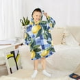 thumbnail image 6 of FORMRS Wearable Blanket Hoodie with Sleeves for Kids Cozy Flannel Sweatshirt, Cartoon Lemon Leaves, 6 of 7