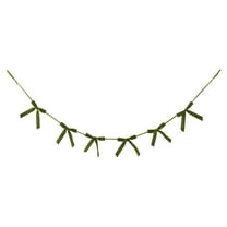 70.9" Christmas Bow Garland Banner, Bow Party Banner Decoration Pre - Assembled for Birthday Wedding, Home and Event Christmas Decoration Red Bow Bunting, Christmas Tree Bow Decor