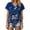 04 Blue, variant on Cape Verde Soccer Supporter Tee for Women, Funny Pattern V Neck Short Sleeve 2026 Soccer Cup Everyday Casual Fan T-Shirt