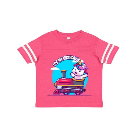 

Inktastic Unicorn Birthday Train Gift Toddler Boy or Toddler Girl T-Shirt