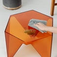 thumbnail image 4 of Transparent Amber Acrylic End Table, Modern Hexagon Accent Side Table, Waterproof & Sturdy for Living Room, Bedroom & Bathroom, 4 of 6