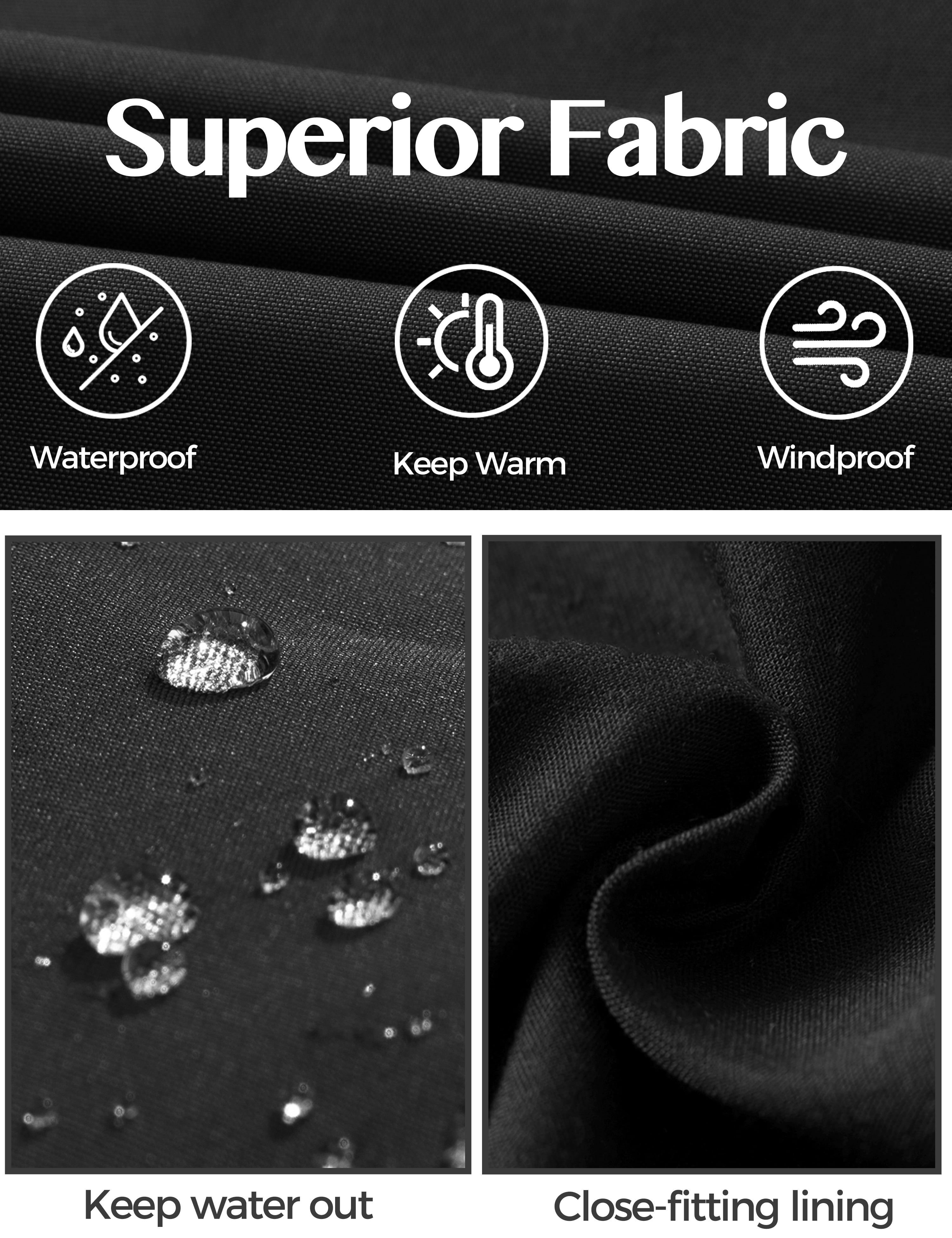 Men's Winter Coat Warm Padded Puffer Jacket Windproof Winter Coat Black L
