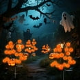 thumbnail image 4 of 2 Pack 40LED Solar Halloween Pumpkin Lights - 30“ Waterproof Outdoor Stake Lights for Pathway, Yard & Garden Decor, Jack-O-Lantern Decorations for Halloween & All Saints' Day, 4 of 7