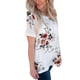 thumbnail image 3 of Camiseta de mujer con estampado floral, manga corta, cuello redondo, blusa informal, blanco, XXL Methold AP001919-29, 3 of 6