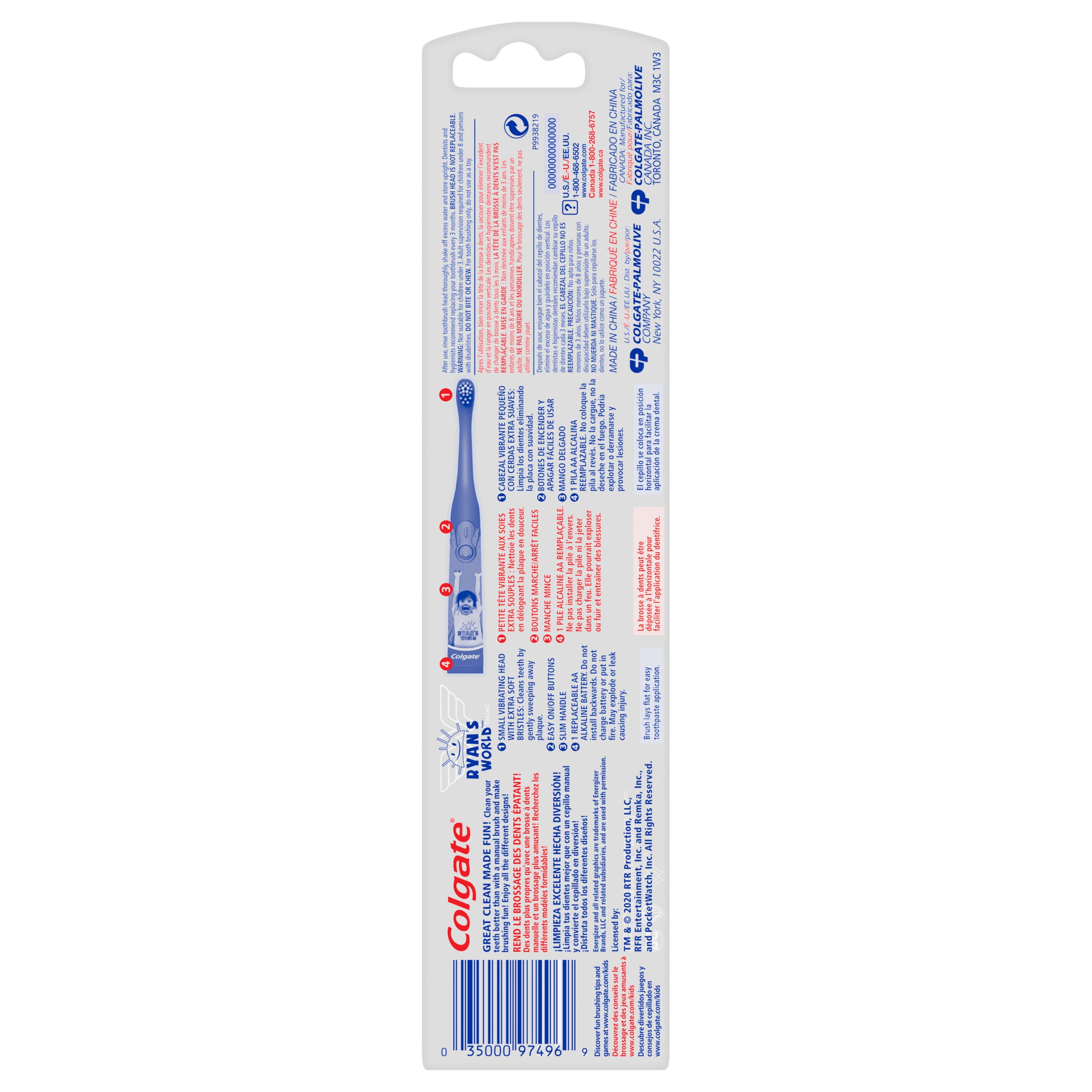 Colgate Kids Ryan's World Battery Electric Toothbrush