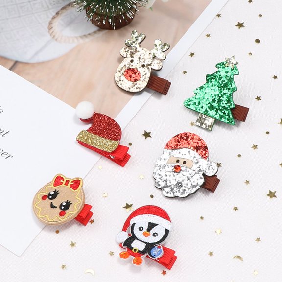 RENACLIPY 9-Piece Christmas Hair Clips Multi- Hair Barrettes Design for Holiday Accessories