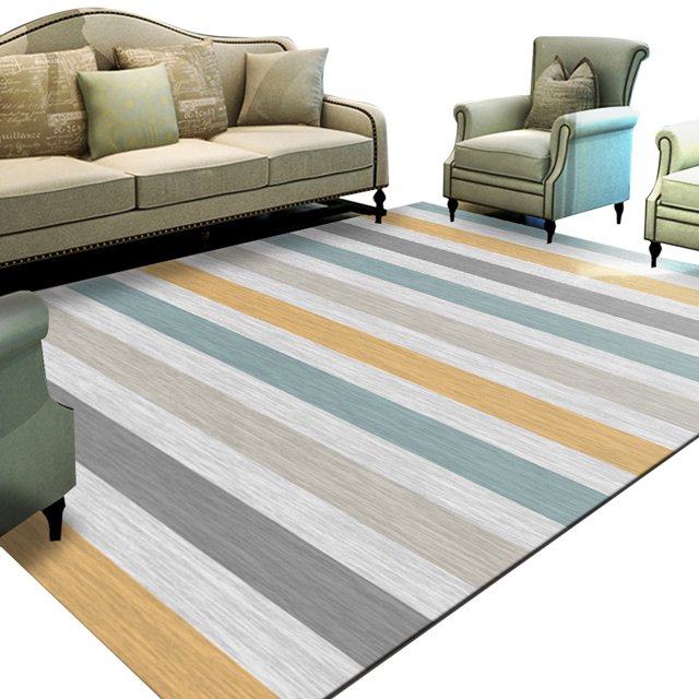 Tapis de Zone Géométrique Ultra Doux Résistant aux Taches Décoration Maison pour Salon Chambre