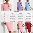 thumbnail image 3 of Stamzod Women's Bodycon Work Pencil Dress 3/4 Sleeve Elegant Wedding Guest Cocktail Dresses Business Officewear Purple XXL, 3 of 8