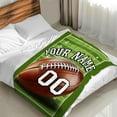 thumbnail image 5 of Custom Football Blanket with Name, 50 x 40 Inches Soft Fuzzy Blanket for Girls Boys, Football Lovers, Cozy Warm Flannel Throw for Bed Sofa Room Decor, Camping, Travel, Chair, 5 of 6
