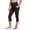 Black, variant on Girls Capri Leggings with Pockets- Workout High Waist Stretch Kids Summer Yoga Pants Black Size 12 Years