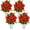 Red-4pcs, variant on Artificial Cemetery Flowers, Set of Artificial Rose Bouquet Grave Memorial Flowers with Vase for Cemetery Headstones Decoration (Red, Set of )