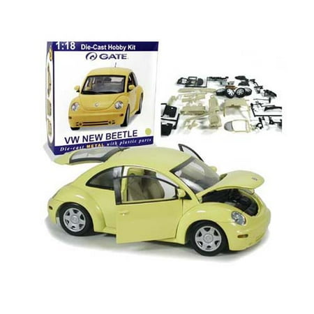 Yellow VW New Beetle 1:18 Scale Die Cast Model Kit