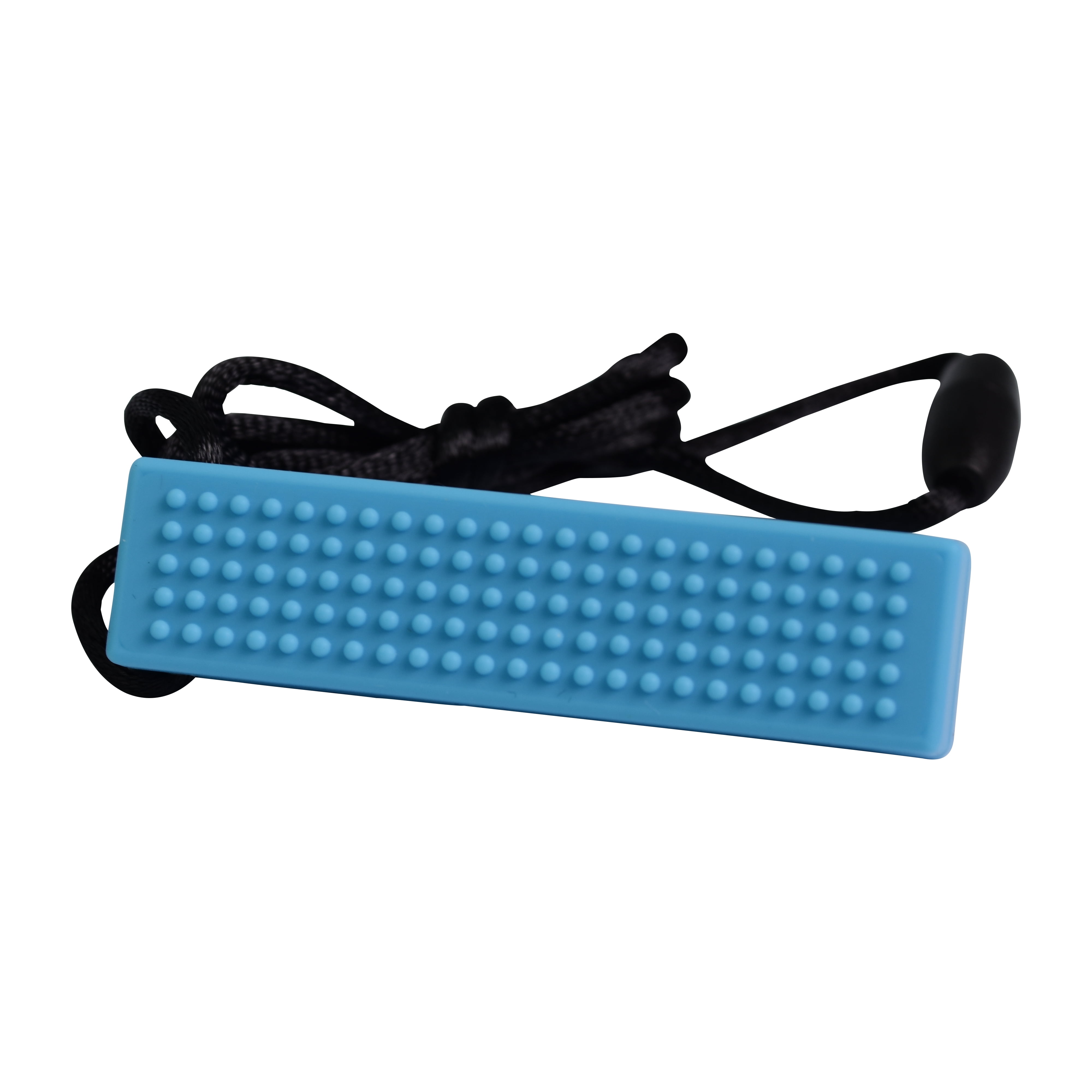 Chubuddy Bumpy Bloks chew blue with breakaway necklace and 2 different chewing texture zones