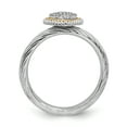 thumbnail image 5 of Primal Silver Sterling Silver and 14K Stackable Diamond Heart Ring, 5 of 9