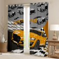 thumbnail image 2 of jejeloiu Orange Racing Game Curtains Pack of 2 (42x84 Each),Extreme Sport Car Curtains Blackout For Boys Kids, 2 of 6