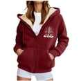 thumbnail image 5 of Veste en Polaire pour Femmes, Veste à Capuche à Thème de Vacances, 5 of 5