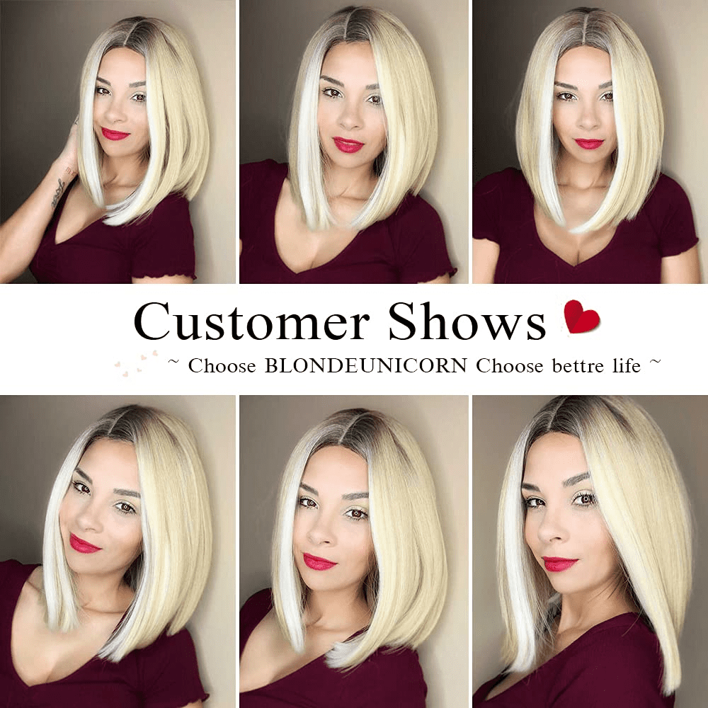 Dopi Ladies Short Bob Wig Short Human Hair Ladies Straight Cosplay BOB Party Natural For Women