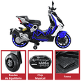 thumbnail image 4 of Motocicleta Eléctrica Montable JOYKOO para Niños Luces LED Bluetooth Llantas de Equilibrio Batería 12V Diseño Sport - Azul, 4 of 7