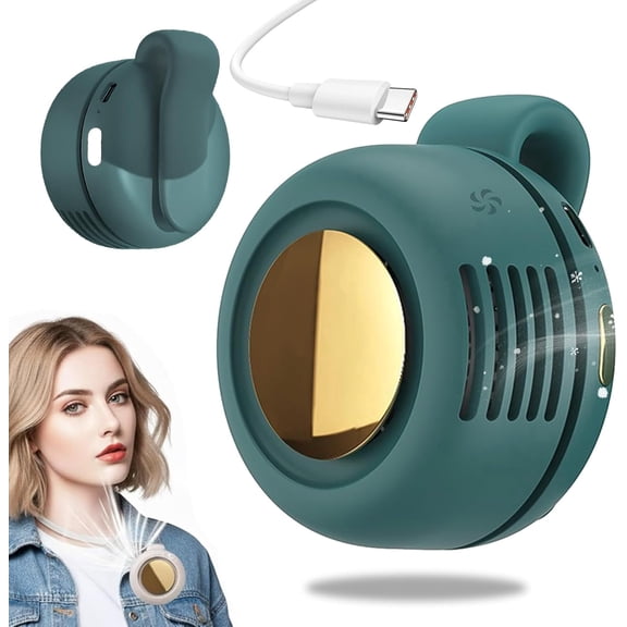 Portable Mini Bladeless Clip-On Fan – Wearable Personal Cooling Fan with 3 Speeds, USB Rechargeable for Travel, Office, and Outdoor Use
