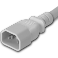thumbnail image 2 of World Cord Sets 12 Foot IEC 60320 C14 to C13 PDU Style Light Duty 10 Amp Power Cable (White), 2 of 5