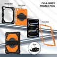 thumbnail image 3 of Heavy Duty Shockproof Case for iPad Pro 11 2025 / 2024,Anti drop silicone+PC Layer Protective Case 360 ° Rotating Handle Stand ,Shoulder Strap,Orange, 3 of 8