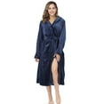 thumbnail image 3 of Fantaslook Womens Long Robes Plush Fleece Hooded Bathrobe with Pockets Fluffy Nightgown Sleepwear, 3 of 5