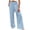 Light Blue, variant on Kinrui Women Linen Palazzo Pants Summer Boho Wide Leg Smocked Waist Lounge Pant Beach Travel Vacation Trousers Light Blue L