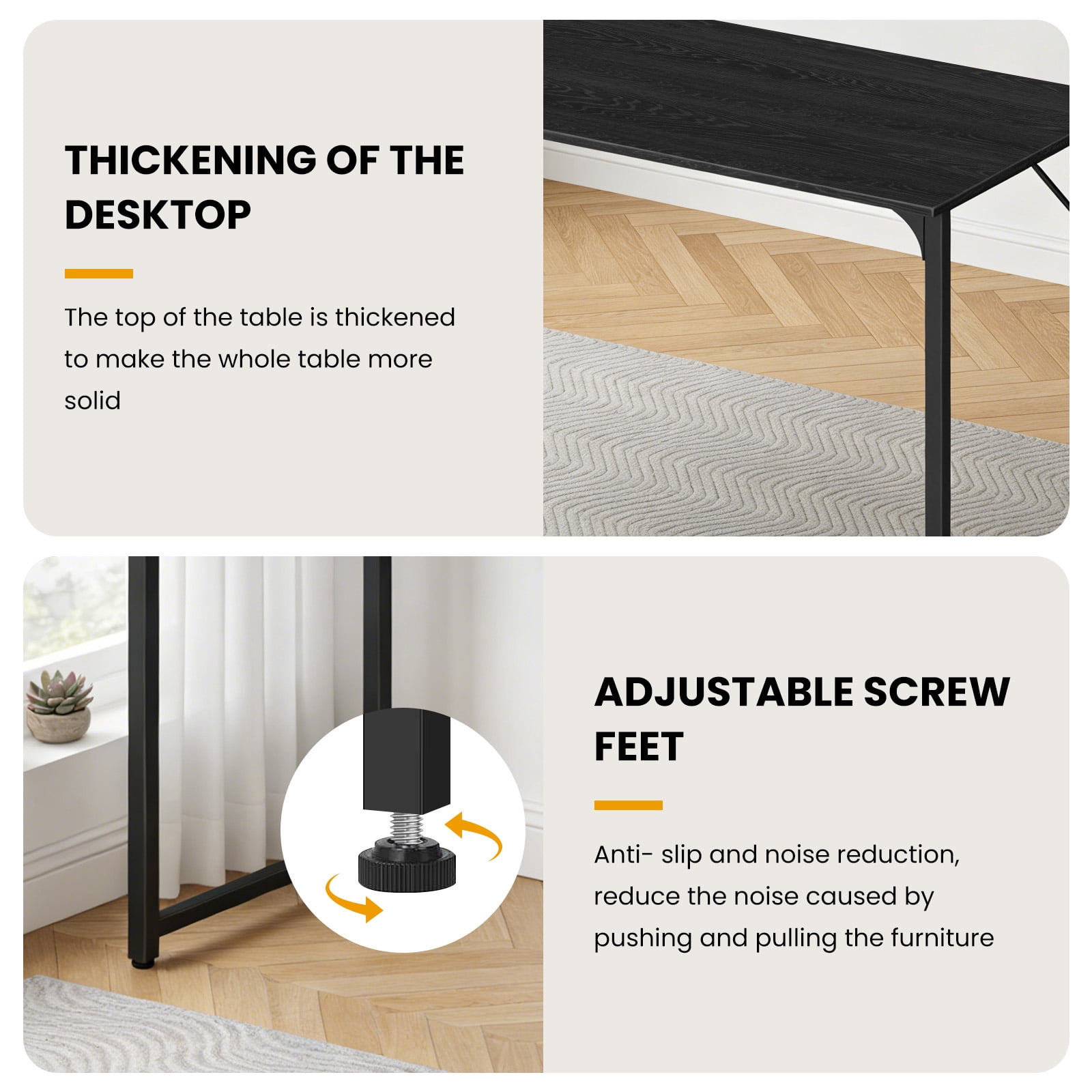 Dkelincs 40 inch Computer Desk and Chair Set Home Office Modern Wood Study Desk & Mesh Ergonomic Height Adjustable Office Chair for Small Spaces, Black & Black