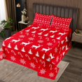 thumbnail image 2 of YST Christmas Twin Bedspread Set,Xmas Elk Deer Quilt Set,Winter Snowflake Coverlet Set Candy Pine Tree Christmas Gift Bedspread Sets,Red Christmas Decoration, 2 of 5