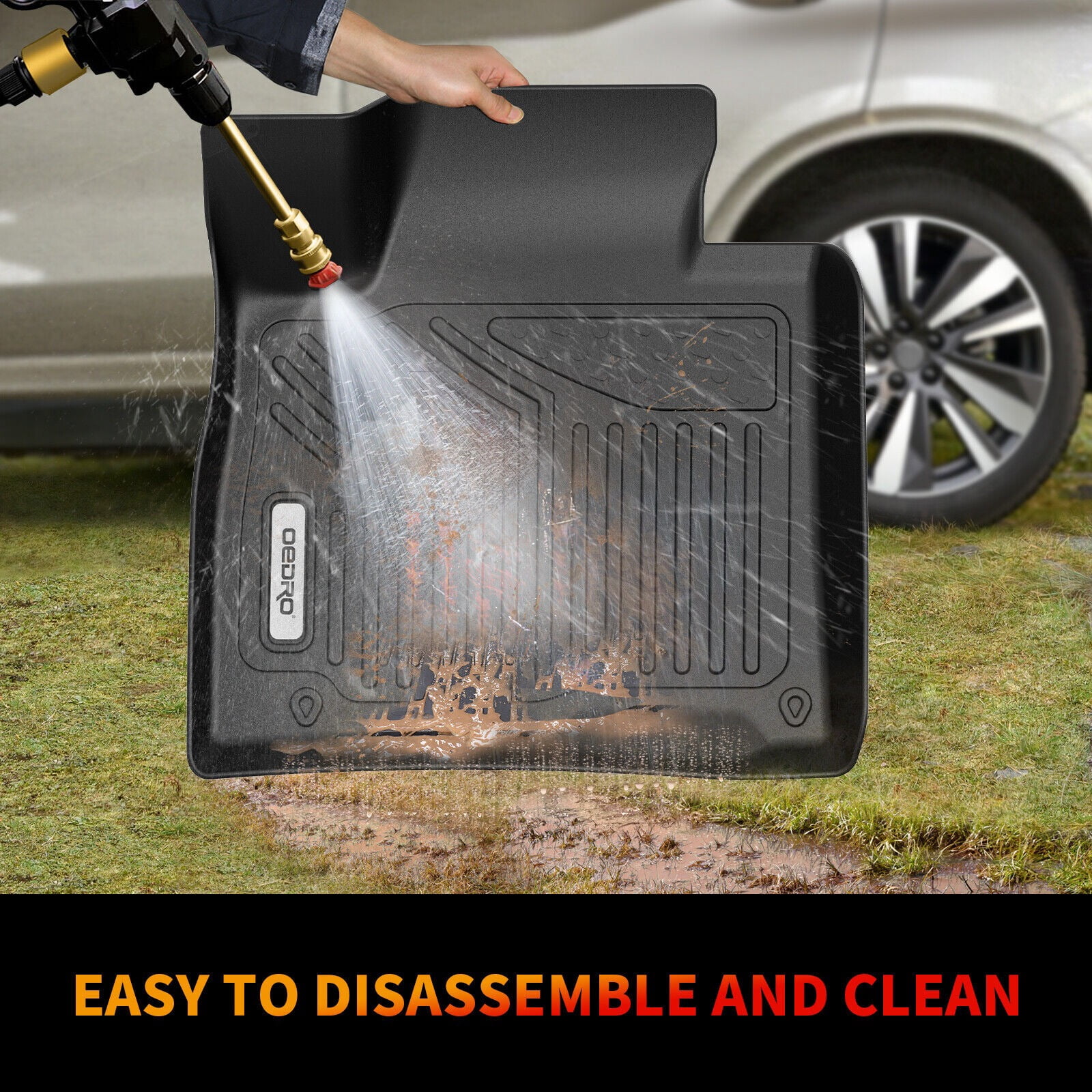 RVNI Floor Mats liner Fits for 2019-2020 Hyundai Santa Fe 5 Passenger Models All Weather Front & Rear Row